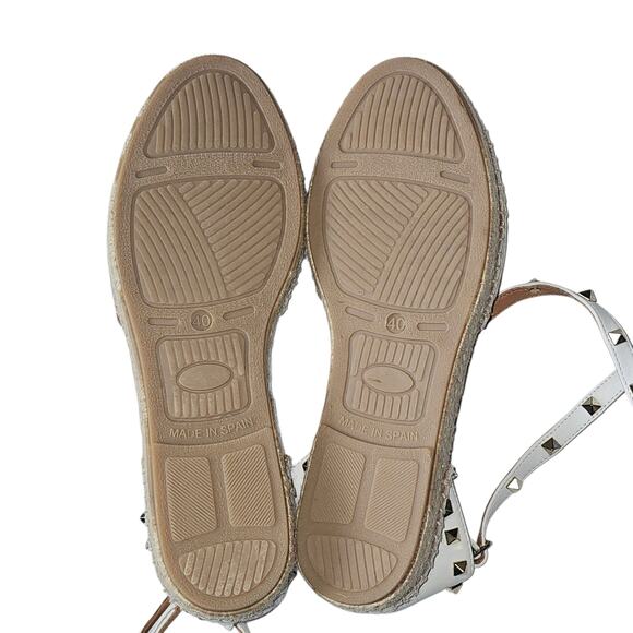 Maypol White Leather Wedge Espadrilles with Ankle Strap US 9/ EU 40 - Picture 8 of 9